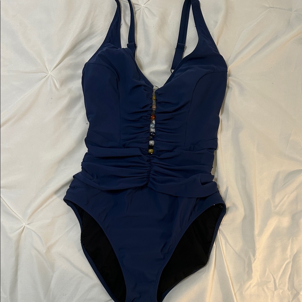 Profile by Gottex navy blue one piece swimsuit
